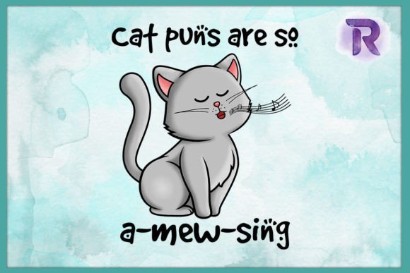 Animal Puns Cat a-Mew-Sing PNG Review