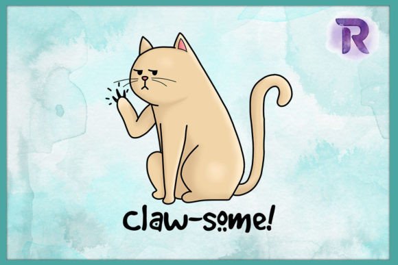 Animal Puns Cat Clawsome PNG Review