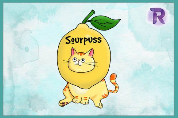 Animal Puns Sourpuss Cat Sour PNG Review