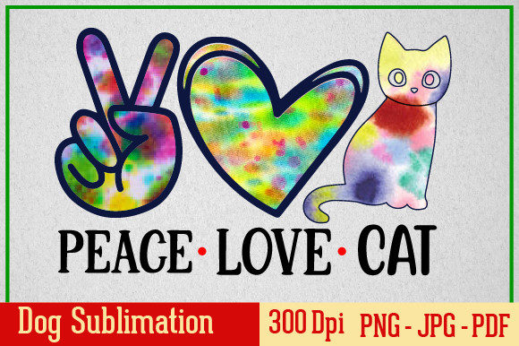 Cat Sublimation Design T-shirt Peace Lov Review