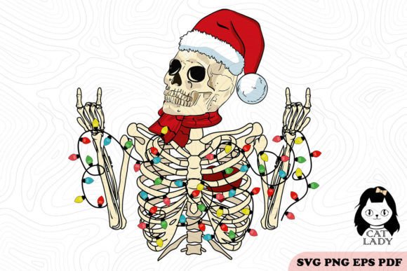 Christmas Lights Skeleton SVG PNG Review