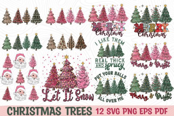 Christmas Trees SVG PNG Bundle Review for Embroidery Projects