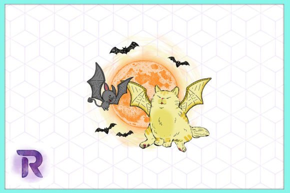 Funny Cat and Bat Halloween PNG Review