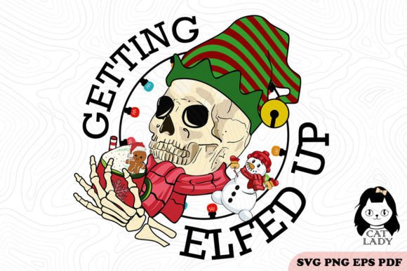 Getting ELFED Up Christmas Skull SVG PNG Review