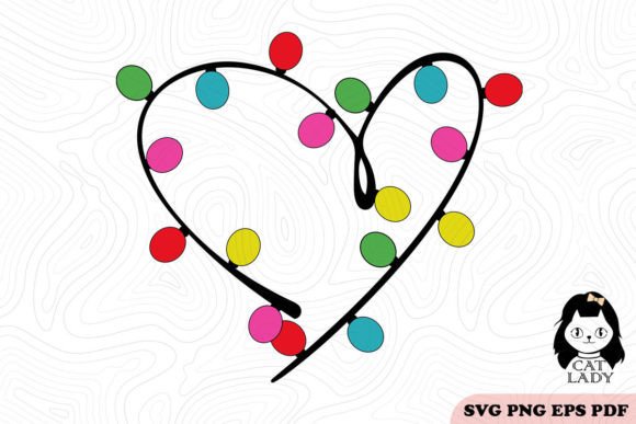 Heart Christmas Lights SVG PNG Review